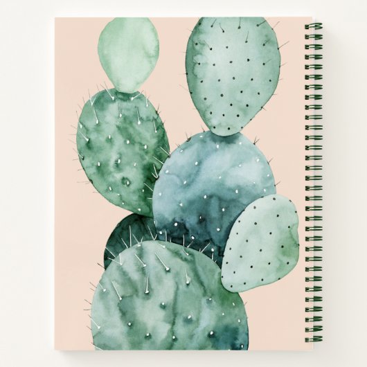 Cactus op koraal notitieboek (Achterkant)