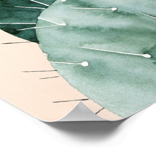 Cactus op koraal poster (Hoek)