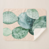 Cactus op koraal sherpa deken (Voorkant (horizontaal))