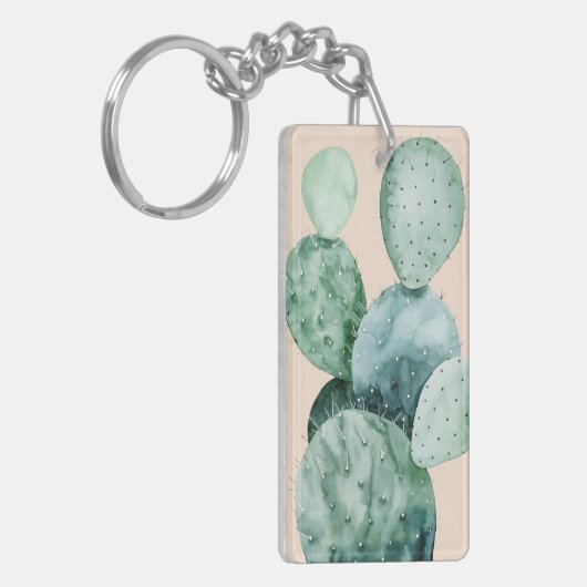 Cactus op koraal sleutelhanger (Voorkant Links)