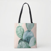 Cactus op koraal tote bag (Voorkant)