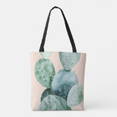 Cactus op koraal tote bag (Achterkant)