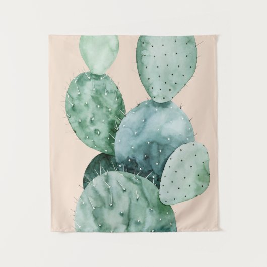 Cactus op koraal wandkleed (Voorkant)