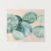 Cactus op koraal wandkleed (Voorkant (horizontaal))