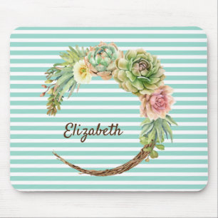 Cactus op mint Green Stripes Muismat