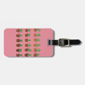 Cactus op roze Bagagelabel (Voorkant horizontaal)