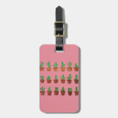 Cactus op roze Bagagelabel (Voorkant verticaal)
