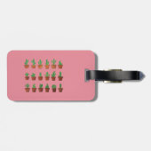 Cactus op roze Bagagelabel (Achterkant horizontaal)