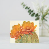 Cactus Oranje bloesems Briefkaart (Staand voorkant)