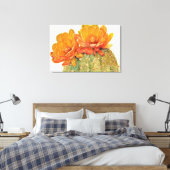 Cactus Oranje bloesems Canvas Afdruk (Insitu (Slaapkamer))