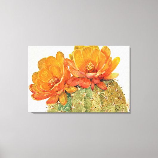 Cactus Oranje bloesems Canvas Afdruk (Voorkant)