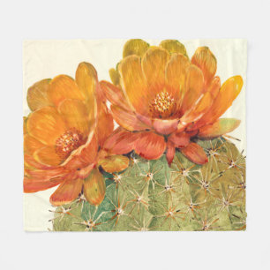 Cactus Oranje bloesems Fleece Deken