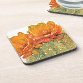 Cactus Oranje bloesems Onderzetter (Linkerzijde)