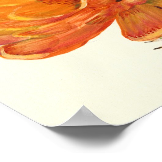 Cactus Oranje bloesems Poster (Hoek)