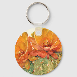 Cactus Oranje bloesems Sleutelhanger