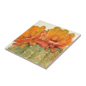 Cactus Oranje bloesems Tegeltje (Zijkant)