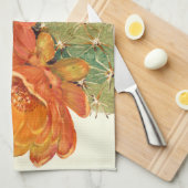 Cactus Oranje bloesems Theedoek (Quarter Fold)