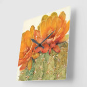 Cactus Oranje bloesems Vierkante Klok (Hoek)