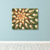 Cactus oranje en witte stekels canvas afdruk (Insitu (Houten vloer))