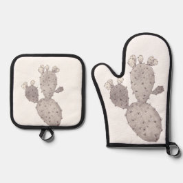 Cactus Oven Mitt en Pot houders Ovenwant & Pannenlap Set