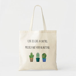 Cactus-overlooptas met drie cactus-tekeningen tote bag