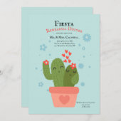 Cactus paar repetitie diner uitnodiging (Voorkant / Achterkant)