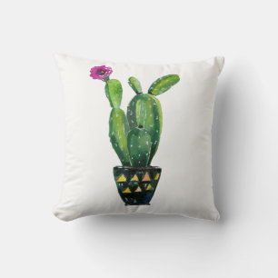 Cactus Paars Bloemschilderwerk Zuidwesterse Boho Kussen