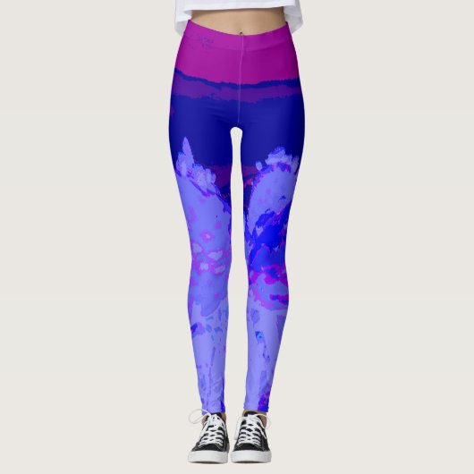 Cactus paars leggings (Voorkant)