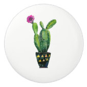 Cactus Paarse Flower Boho Rustic Southwestern Keramische Knop (Voorkant)