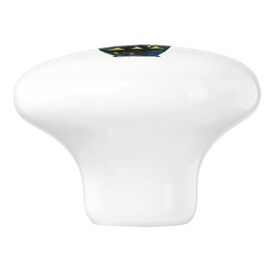 Cactus Paarse Flower Boho Rustic Southwestern Keramische Knop (Zijkant)