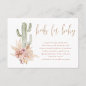 Cactus pampas boho bohemian boeken voor baby showe informatiekaartje (Voorkant)