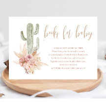 Cactus pampas boho bohemian boeken voor baby showe