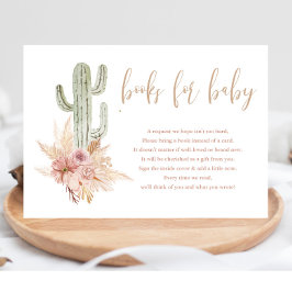 Cactus pampas boho bohemian boeken voor baby showe informatiekaartje