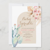 Cactus pampasgras en Boho Baby Sprinkle Kaart (Voorkant)