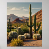 Cactus Panoramisch woestijnlandschap Poster (Voorkant)