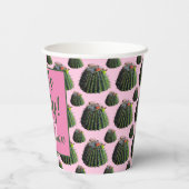 Cactus Paper Cups - Optionele personalisatie Papieren Bekers (Achterkant)