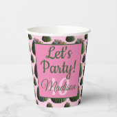 Cactus Paper Cups - Optionele personalisatie Papieren Bekers (Links)