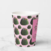 Cactus Paper Cups - Optionele personalisatie Papieren Bekers (Voorkant)
