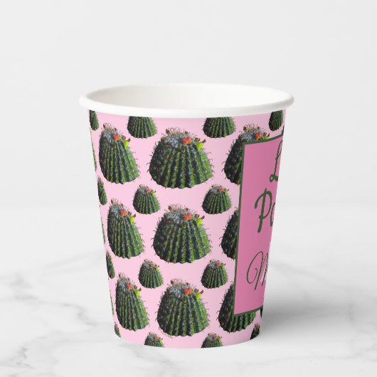 Cactus Paper Cups - Optionele personalisatie Papieren Bekers (Voorkant)