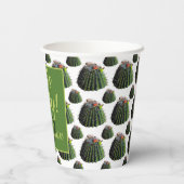 Cactus Paper Cups - Optionele personalisatie Papieren Bekers (Achterkant)