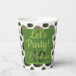 Cactus Paper Cups - Optionele personalisatie Papieren Bekers