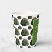 Cactus Paper Cups - Optionele personalisatie Papieren Bekers (Voorkant)