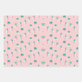 Cactus Pastel Succulent Plant Abstract Inpakpapier Vel (Voorkant)