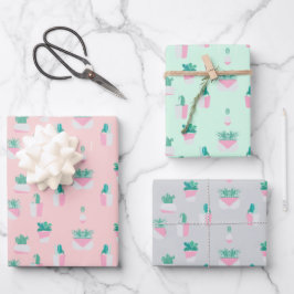 Cactus Pastel Succulent Plant Abstract Inpakpapier Vel