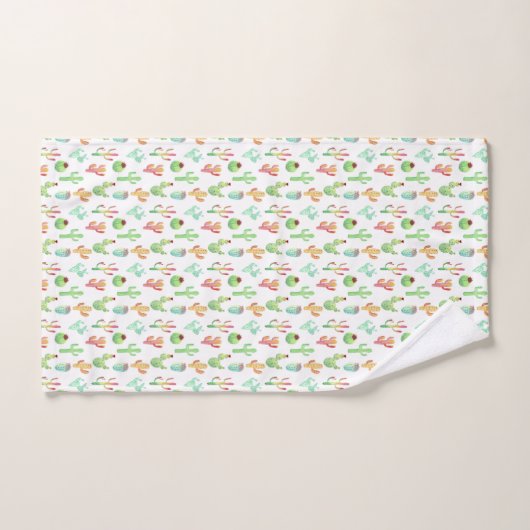 Cactus Pastel Waterverf Patroon Bad Handdoek (Handdoek)