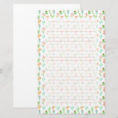 Cactus Pastel Waterverf Patroon Briefpapier (Voorkant / Achterkant)