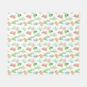 Cactus Pastel Waterverf Patroon Fleece Deken (Voorkant (Horizontaal))