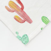 Cactus Pastel Waterverf Patroon Fleece Deken (Hoek)