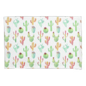 Cactus Pastel Waterverf Patroon Kussensloop (Voorkant-Links)