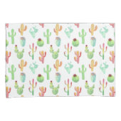 Cactus Pastel Waterverf Patroon Kussensloop (Voorkant-Rechts)
